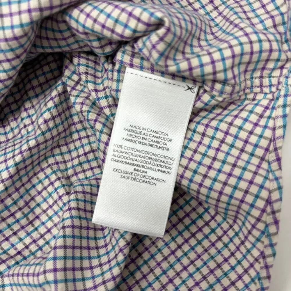 Polo Ralph Lauren XL‎ Blue Purple Multicolor Long Sleeve Button Up Shirt
